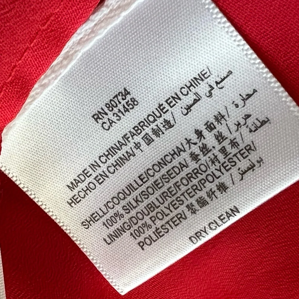 BCBGMaxAzria Vibrant Red 100% Silk Maxi Dress – Size 0 - Picture 16 of 16